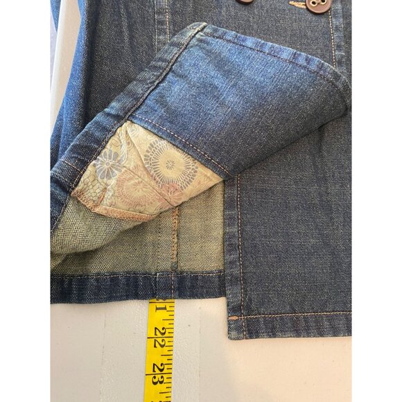 Sonoma Life+Style Denim Jean Jacket Button-Up Floral Lining Long Sleeve Medium - Picture 9 of 12